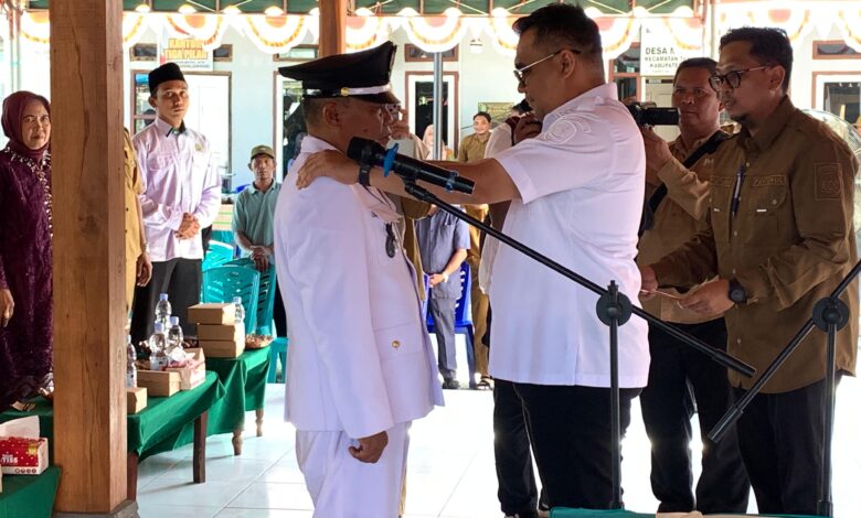 Pelantikan Kepala Desa Manunggal Jaya Natar Waktu. (Istimewa)
